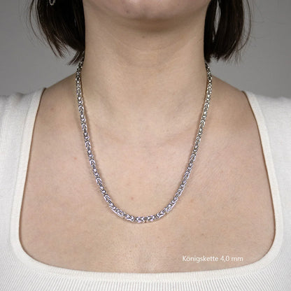 Königskette Halskette oder Armband Breite 4,0 mm - massiv 925 Sterlingsilber Auswahl