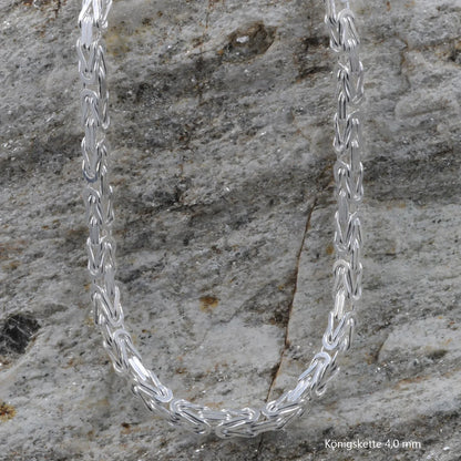 Königskette Halskette oder Armband Breite 4,0 mm - massiv 925 Sterlingsilber Auswahl