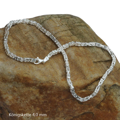 Königskette Halskette oder Armband Breite 4,0 mm - massiv 925 Sterlingsilber Auswahl
