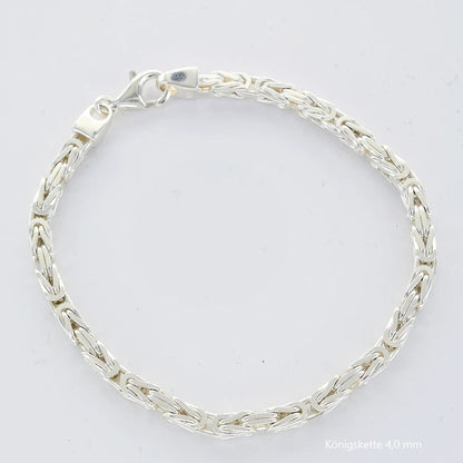 Königskette Halskette oder Armband Breite 4,0 mm - massiv 925 Sterlingsilber Auswahl