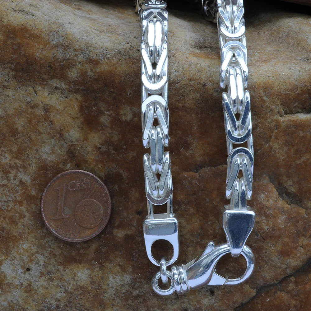 6,1 mm 21 cm 925 Sterlingsilber Königskette massiv Silber hochwertige Armkette 42,6 g