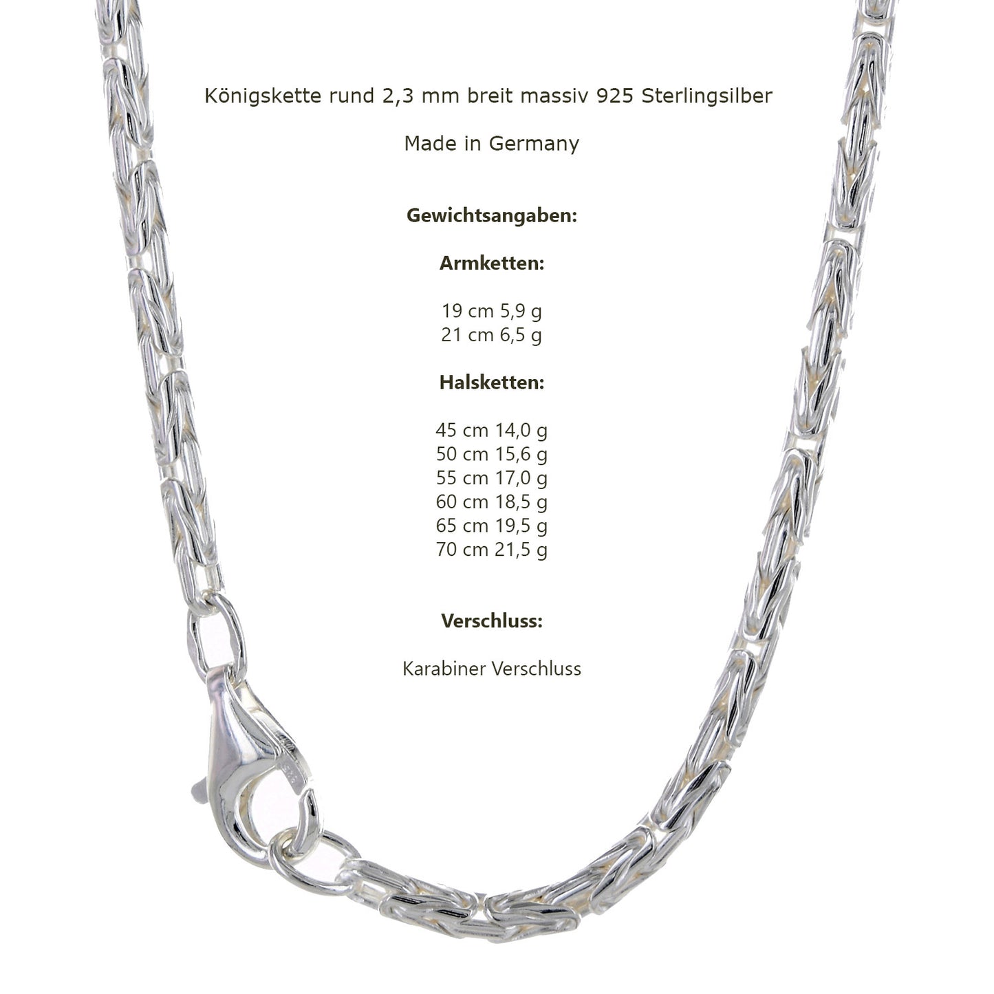 Silberkette Königskette Halsketten & Armketten echt 925 Sterlingsilber