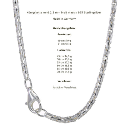 Silberkette Königskette Halsketten & Armketten echt 925 Sterlingsilber