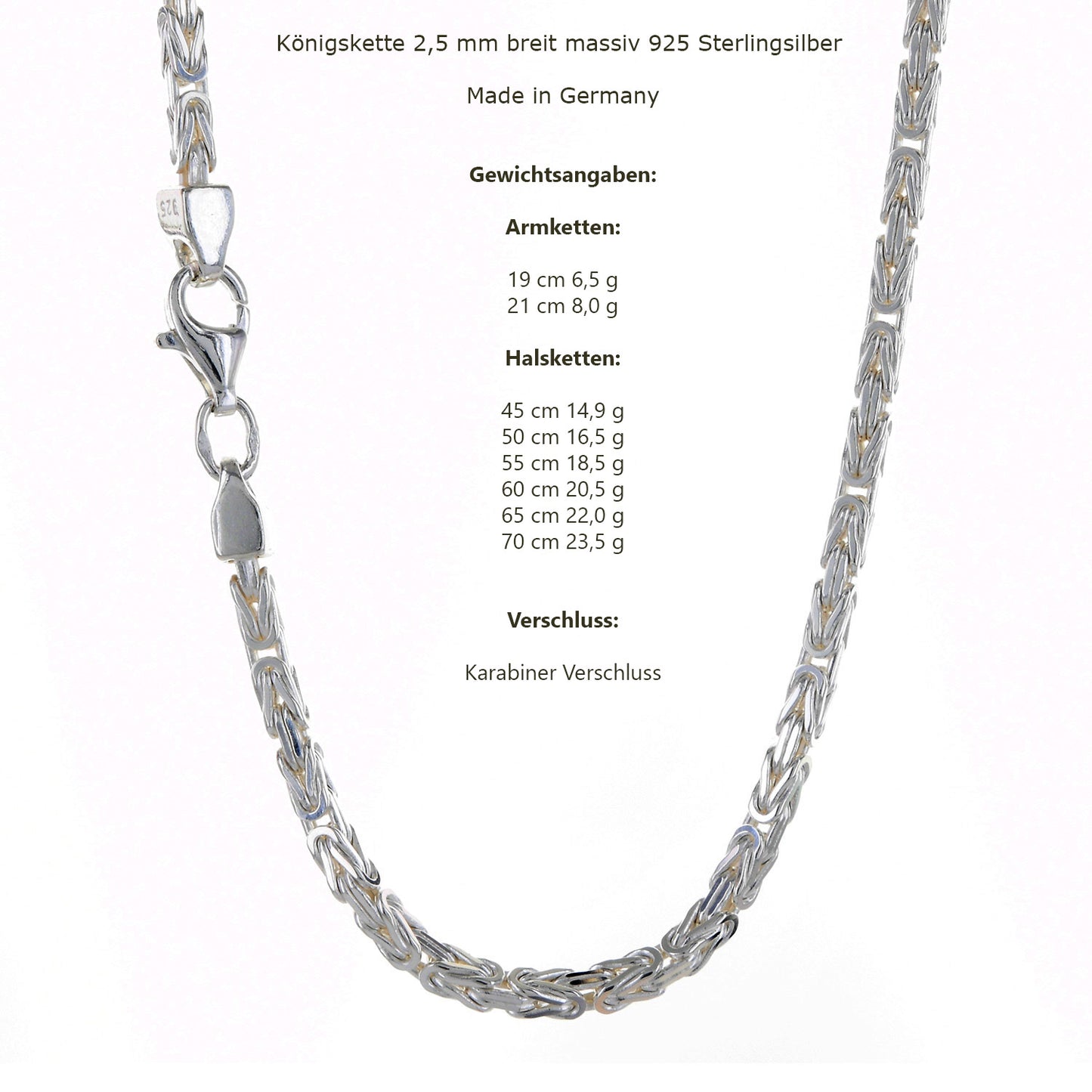 Silberkette Königskette Halsketten & Armketten echt 925 Sterlingsilber