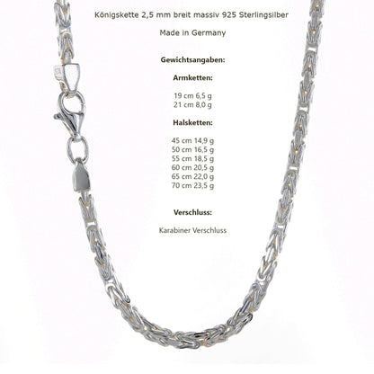 Silberkette Königskette Halsketten & Armketten echt 925 Sterlingsilber