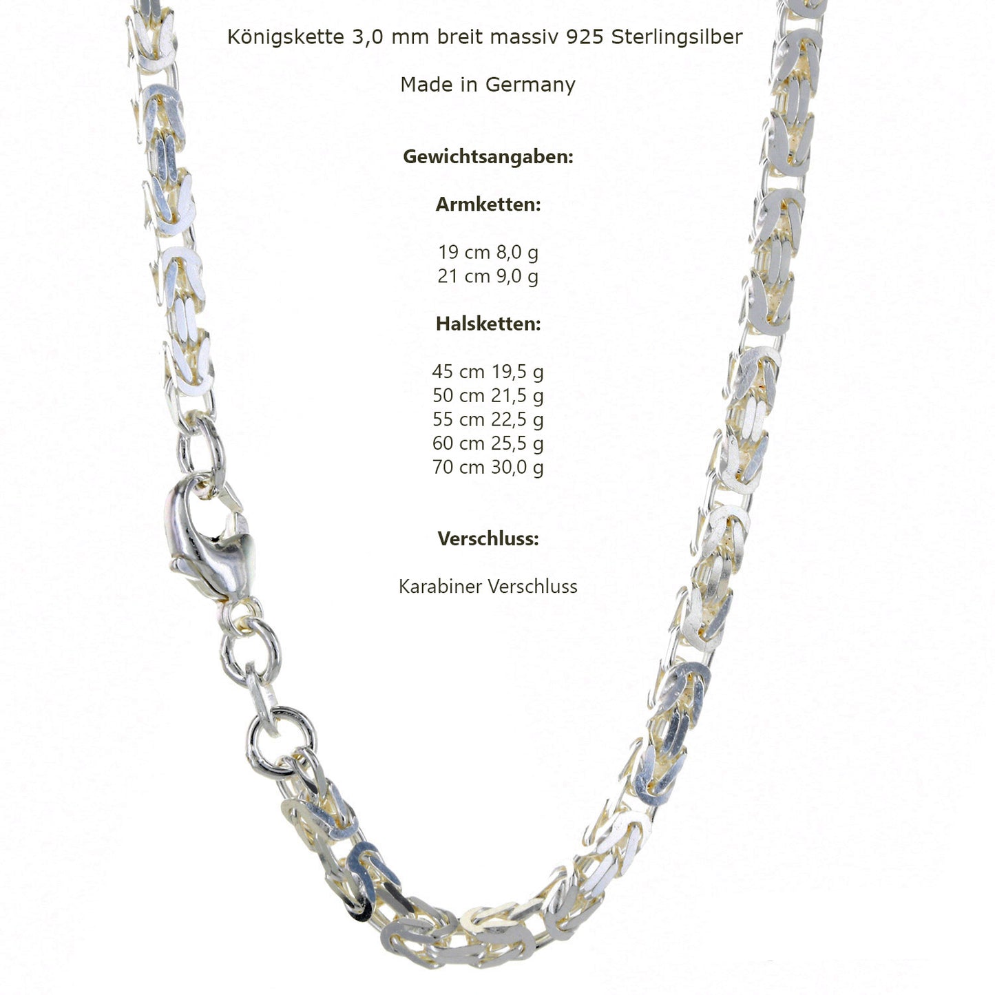 Silberkette Königskette Halsketten & Armketten echt 925 Sterlingsilber