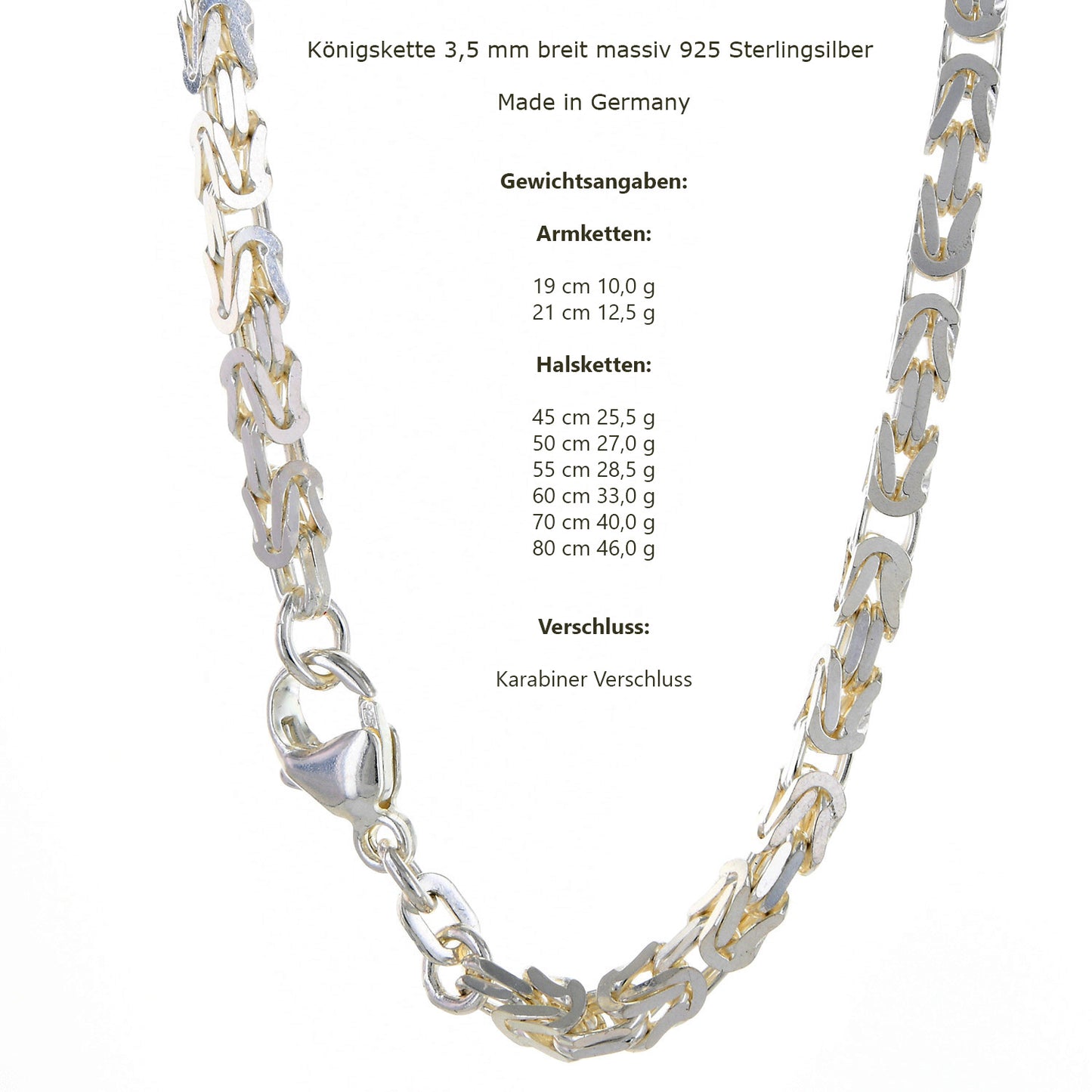Silberkette Königskette Halsketten & Armketten echt 925 Sterlingsilber
