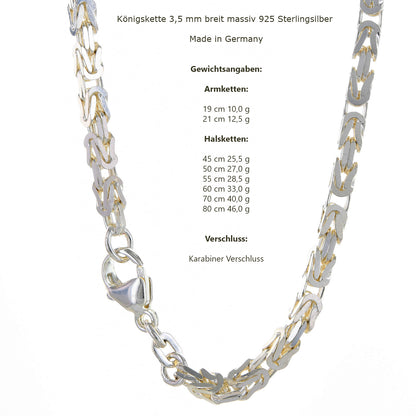 Silberkette Königskette Halsketten & Armketten echt 925 Sterlingsilber