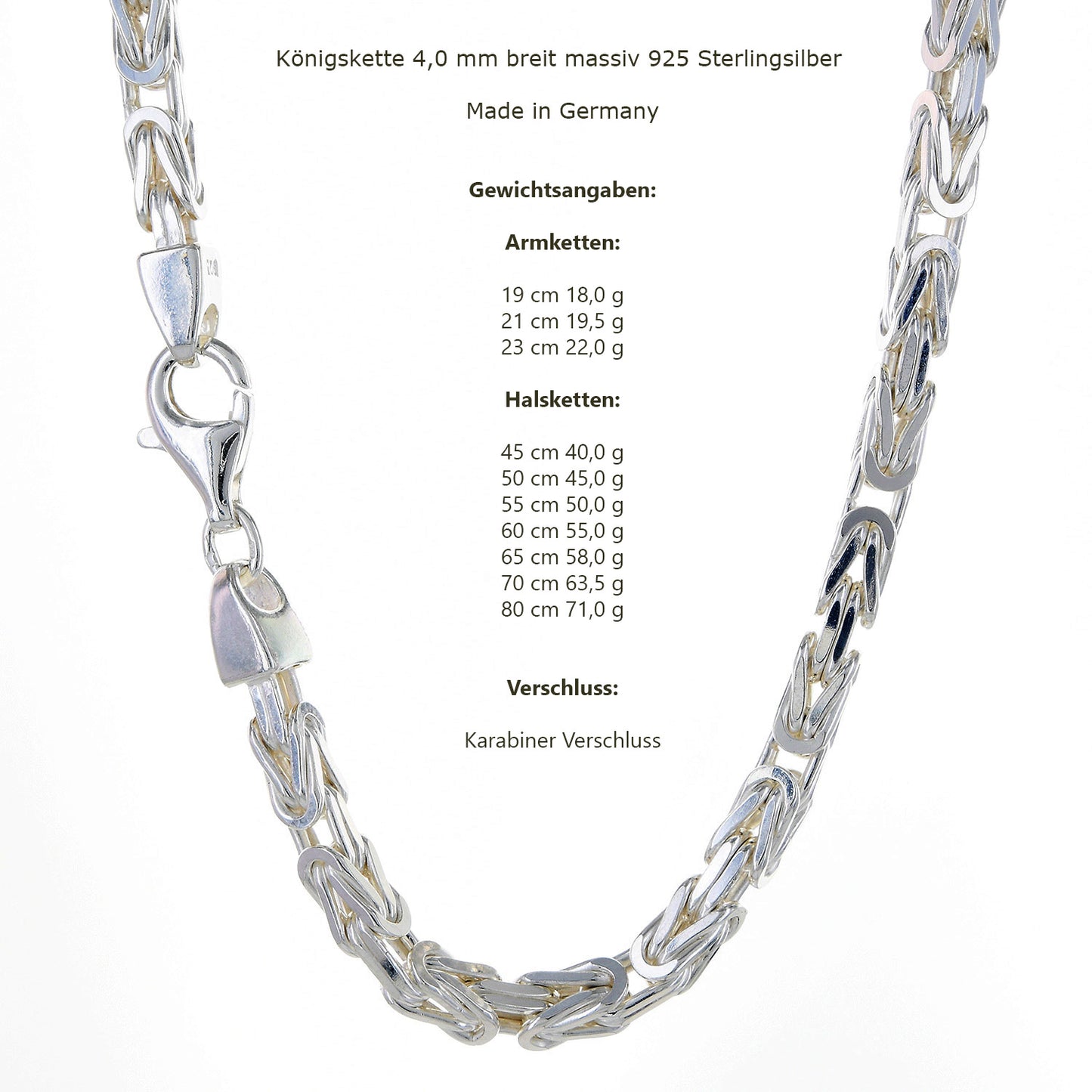Silberkette Königskette Halsketten & Armketten echt 925 Sterlingsilber