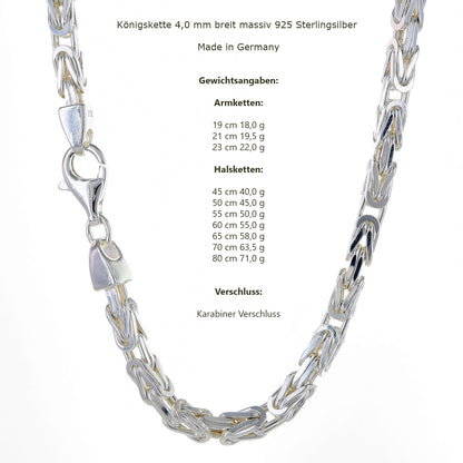 Silberkette Königskette Halsketten & Armketten echt 925 Sterlingsilber