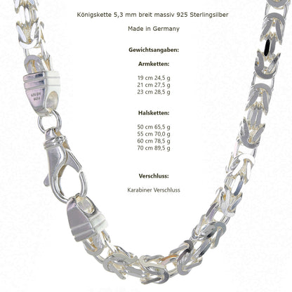 Silberkette Königskette Halsketten & Armketten echt 925 Sterlingsilber