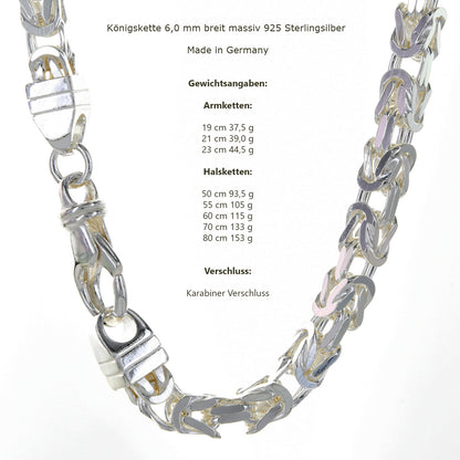 Silberkette Königskette Halsketten & Armketten echt 925 Sterlingsilber