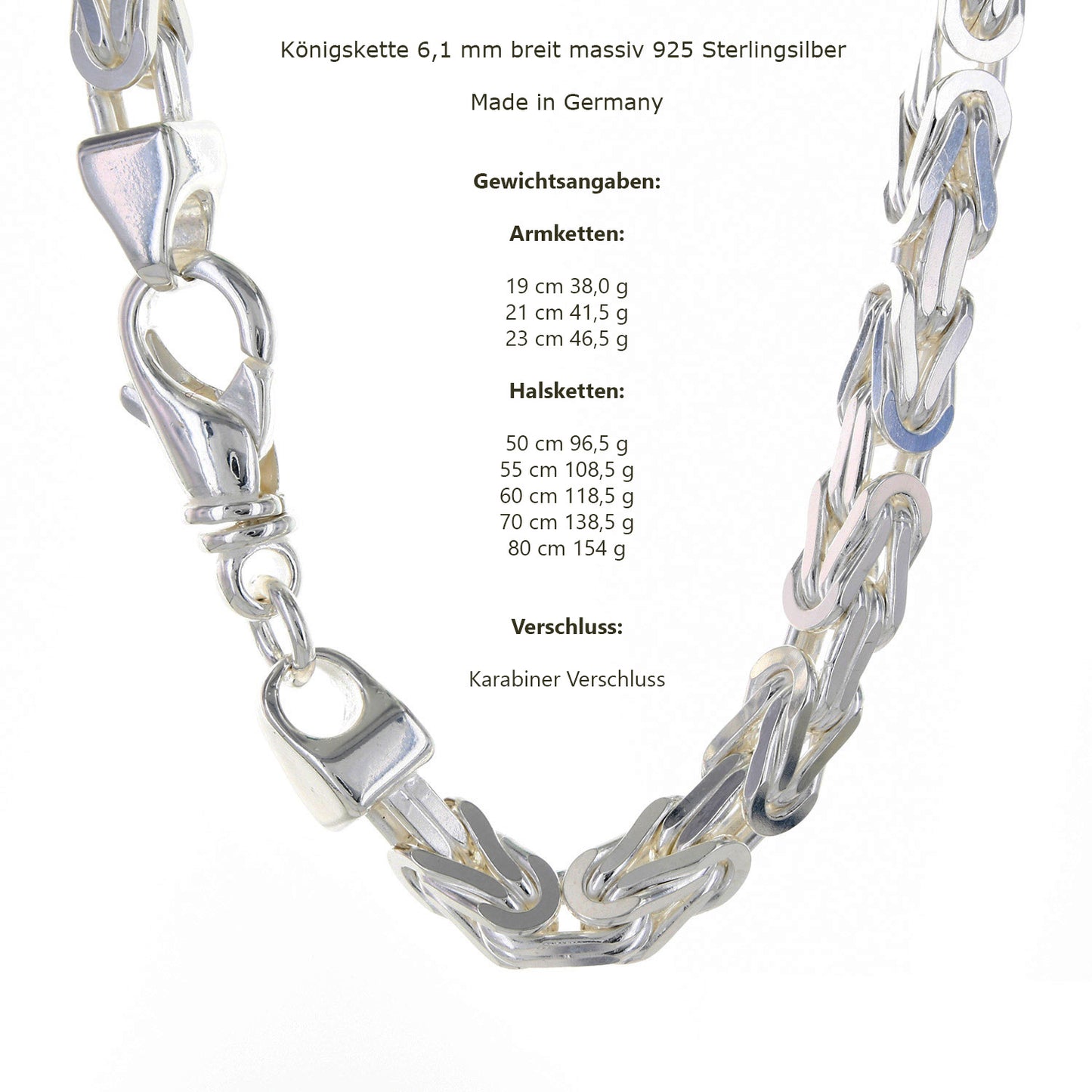 Silberkette Königskette Halsketten & Armketten echt 925 Sterlingsilber