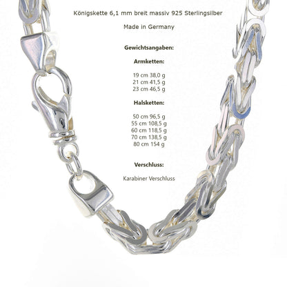 Silberkette Königskette Halsketten & Armketten echt 925 Sterlingsilber