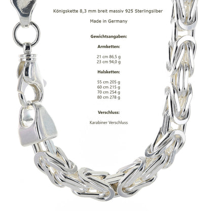Silberkette Königskette Halsketten & Armketten echt 925 Sterlingsilber