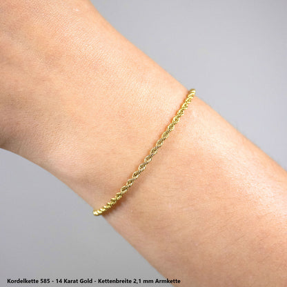 Edle Kordelkette Halskette - 585 - 14 Karat Gold Juwelier Qualität