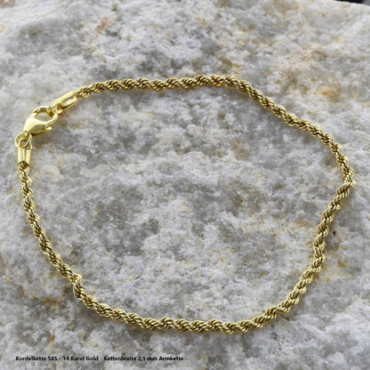Edle Kordelkette Halskette - 585 - 14 Karat Gold Juwelier Qualität