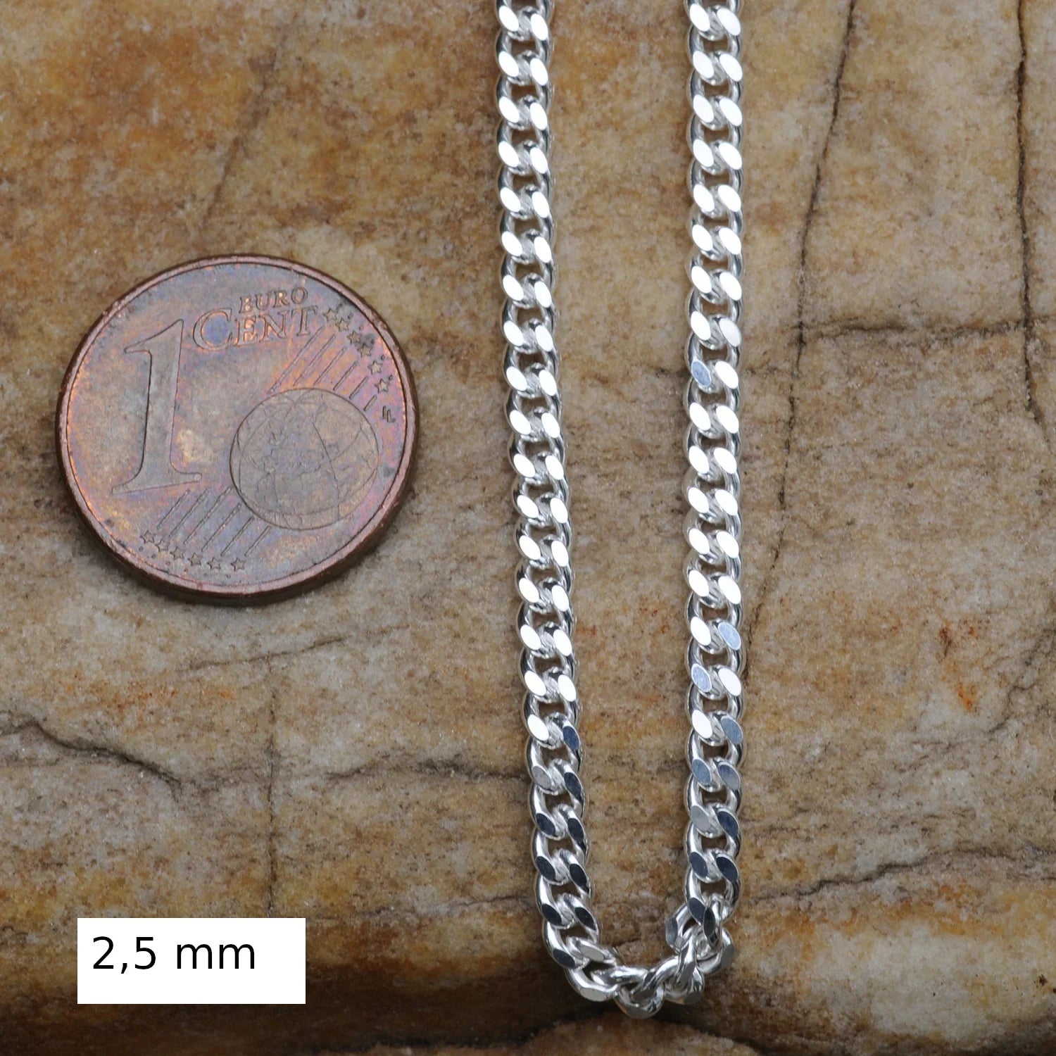 Silberkette Panzerkette Halskette Breite 2,5 mm echt massiv 925 Silber