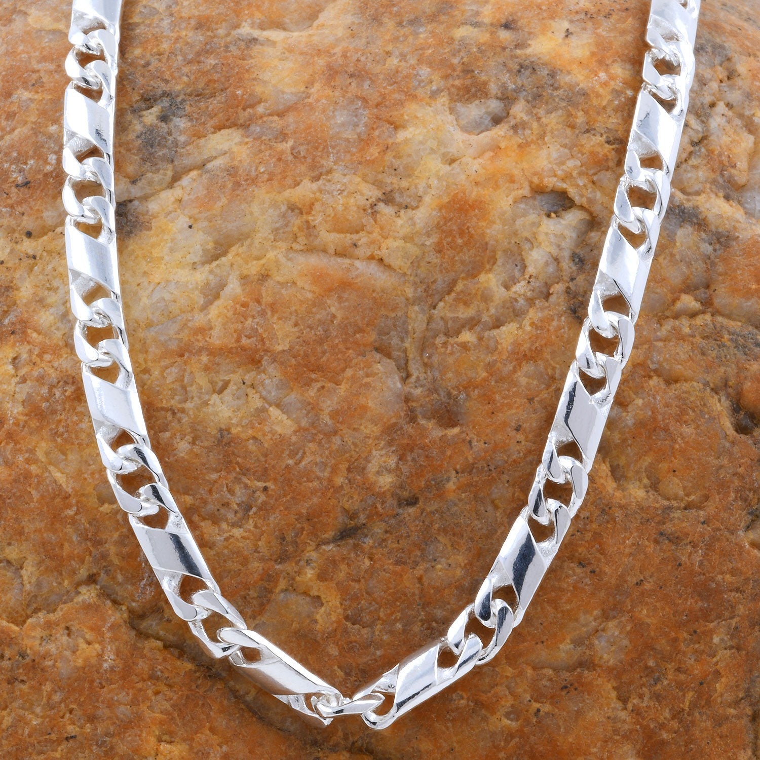 3,7 mm Silber Halskette Dollar Kette massiv 925 Sterlingsilber hochwertige Silberkette - Länge nach Wahl