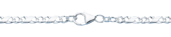 3,7 mm 925 Sterlingsilber Dollar Kette massiv Silber hochwertige Halskette - Länge nach Wahl