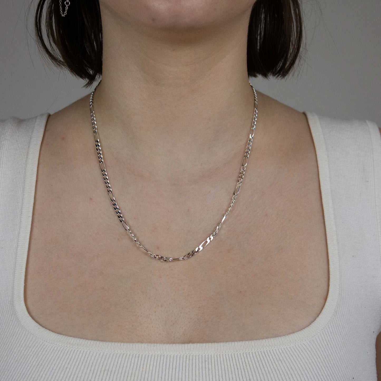 Figarokette Halskette Breite 3,4 mm - 925 Sterlingsilber Auswahl