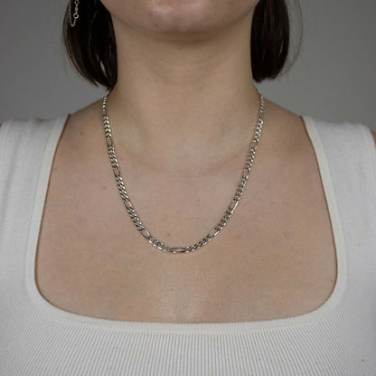 Figarokette Halskette Breite 4,3 mm - 925 Sterlingsilber Auswahl