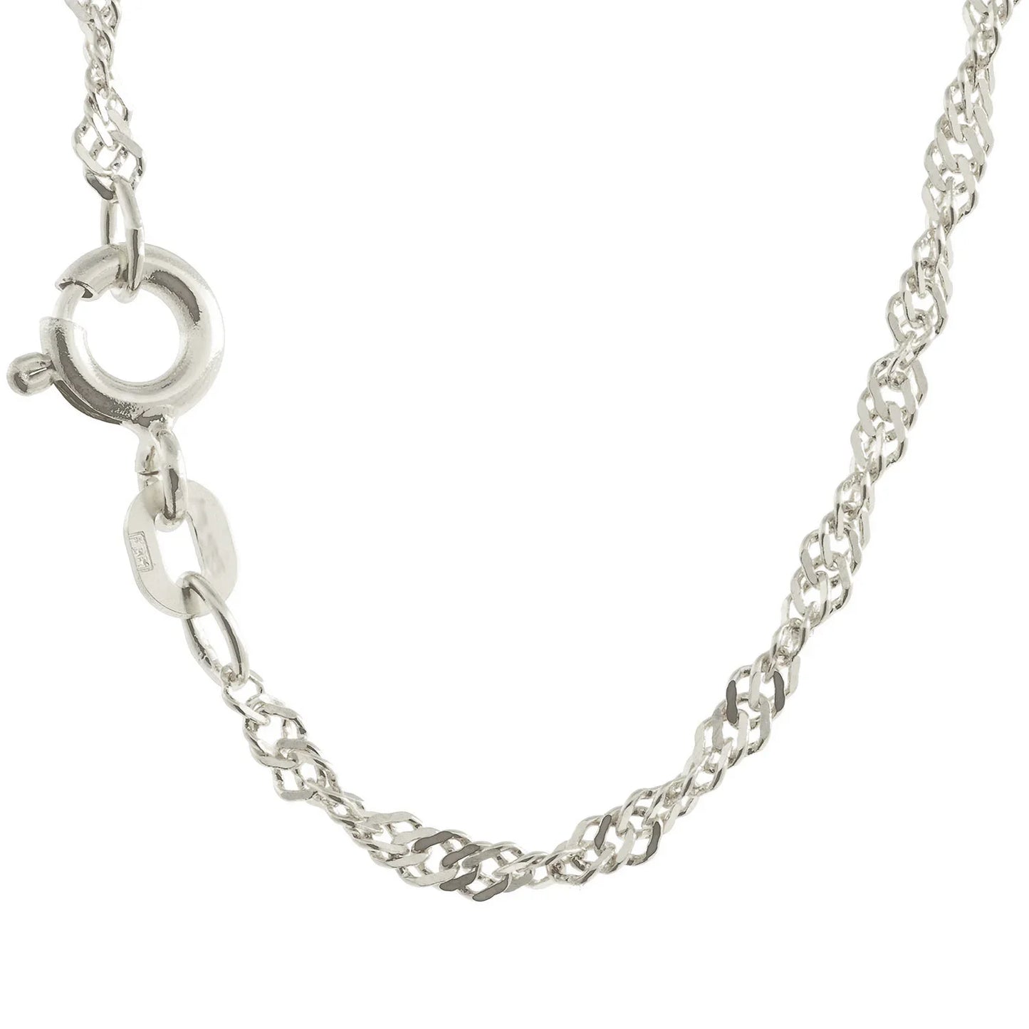 Singapurkette Halskette Breite 1,8 mm - 925 Sterlingsilber Auswahl