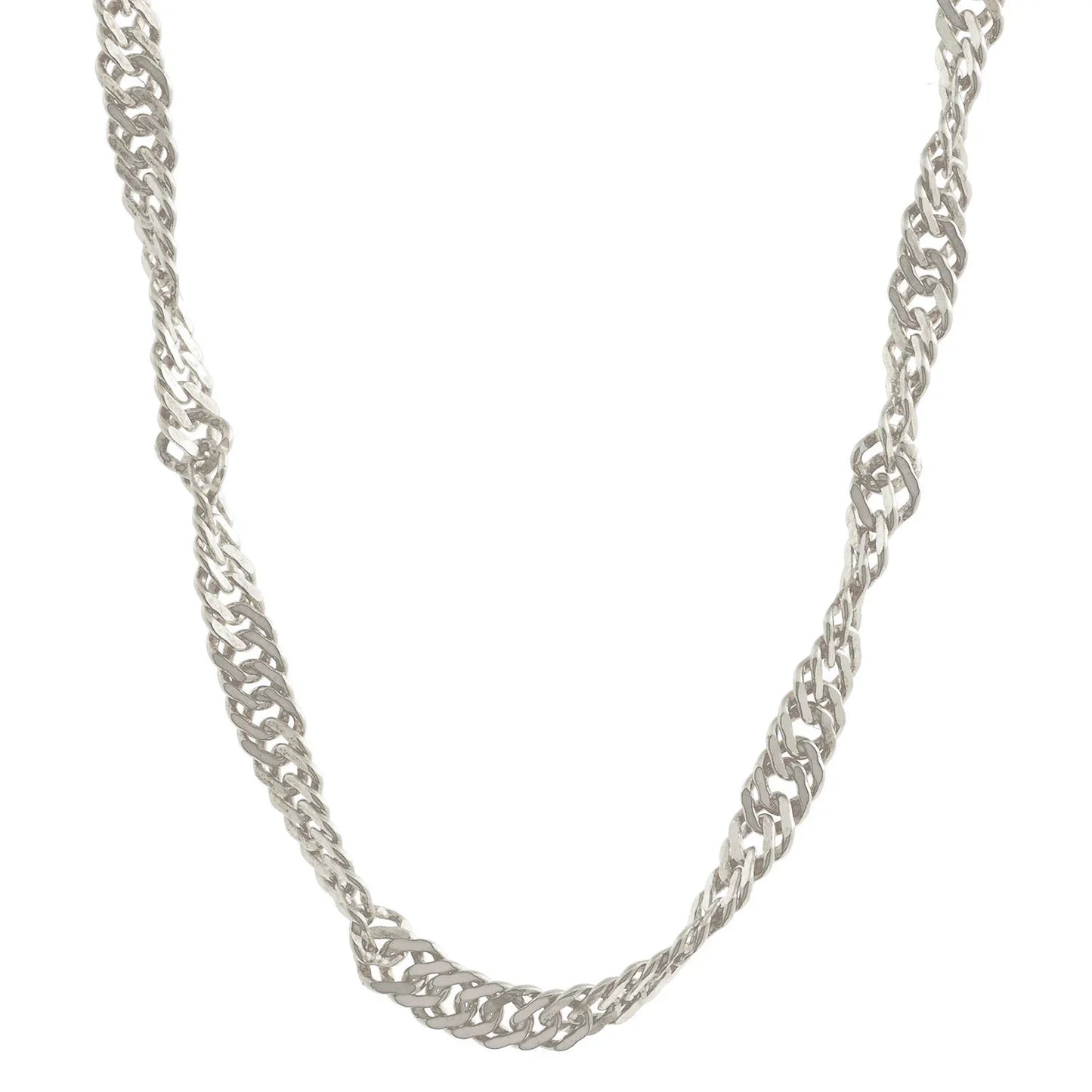 Singapurkette Halskette Breite 2,4 mm - 925 Sterlingsilber Auswahl