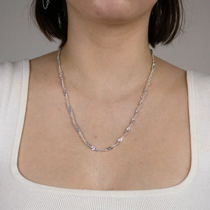 Singapurkette Halskette Breite 3,4 mm - 925 Sterlingsilber Auswahl