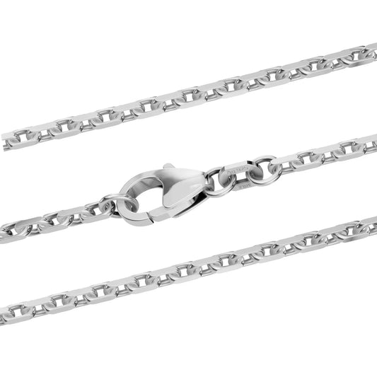 Silberkette Ankerkette diamantiert Halskette 2,1 mm massiv 925 Silber