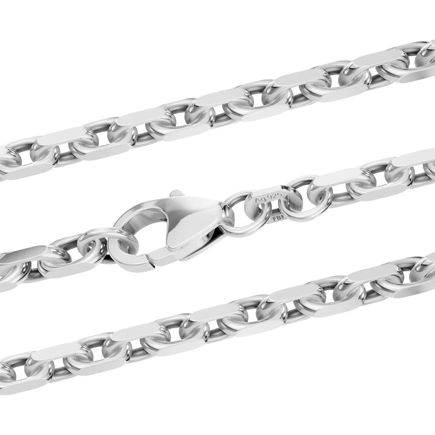 Silberkette Ankerkette diamantiert Halskette 3,1 mm massiv 925 Silber