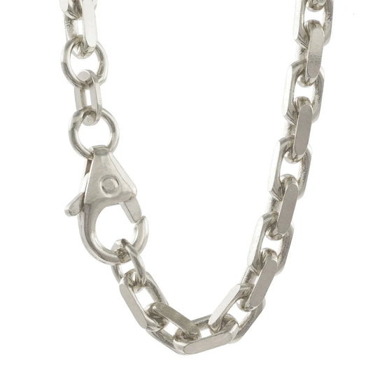 Silberkette Ankerkette diamantiert Halskette 4,0 mm massiv 925 Silber