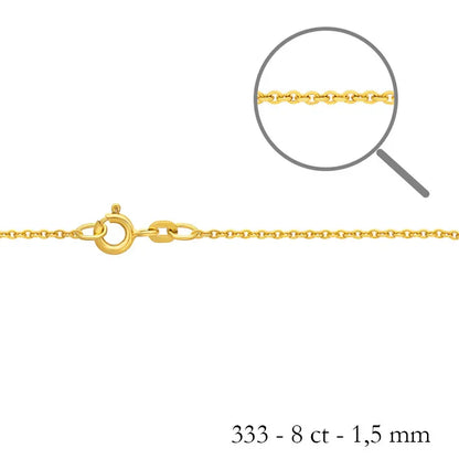 1,5 mm 36 cm 333 - 8 Karat Gold Halskette Ankerkette rund massiv Gold hochwertige Goldkette  2 g