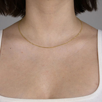 Ankerkette diamantiert Halskette Breite 1,3 mm - 333 - 8 Karat Gold