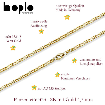 Goldkette Panzerkette Halskette Breite 4,7 mm massiv 333 -8 Karat Gold