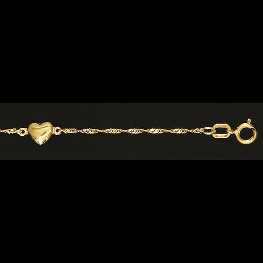Goldkette Singapurkette Länge 19cm - Breite 1,2mm - 333-8 Karat Gold