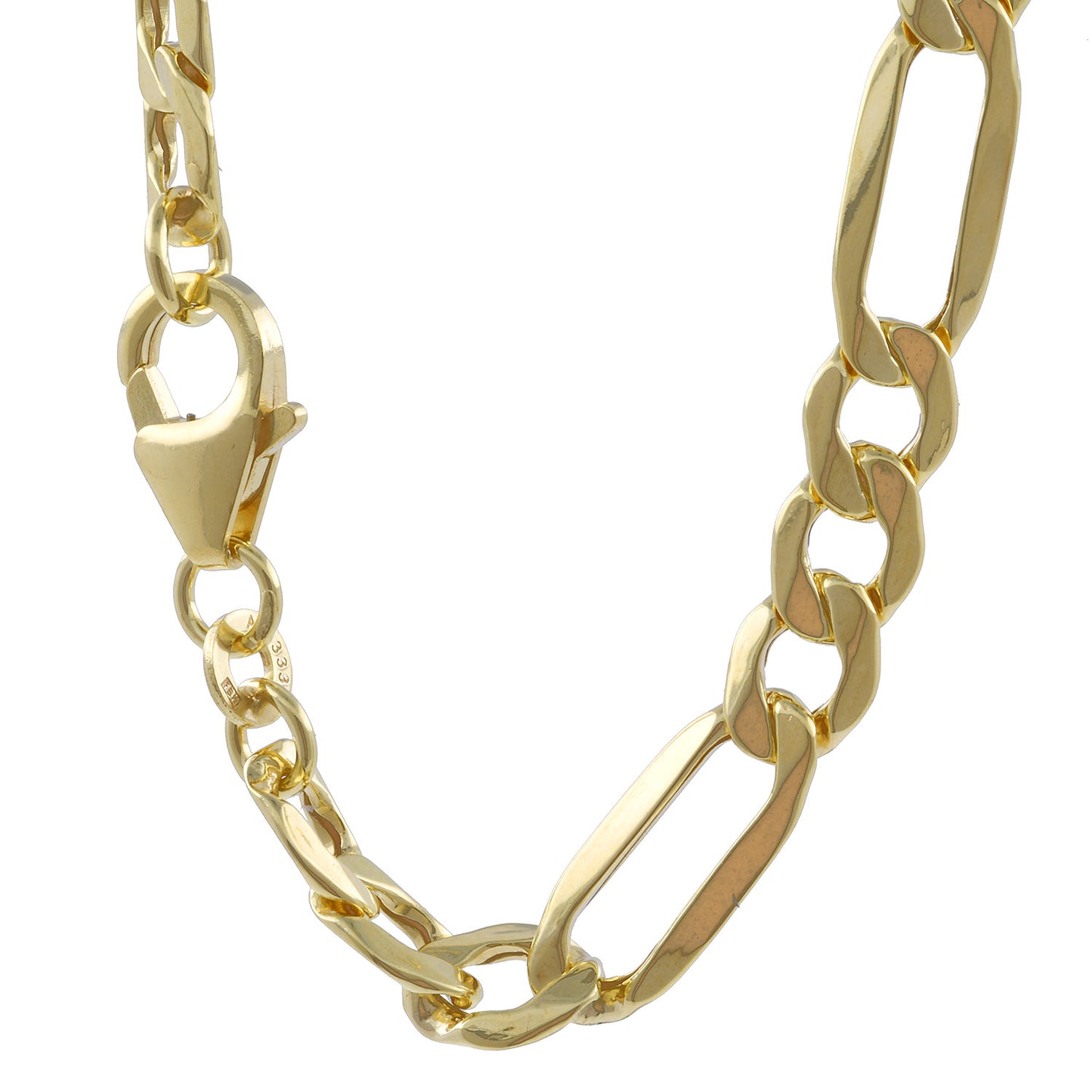 Goldkette Figarokette Länge 60cm - Breite 4,0mm - 333-8 Karat Gold
