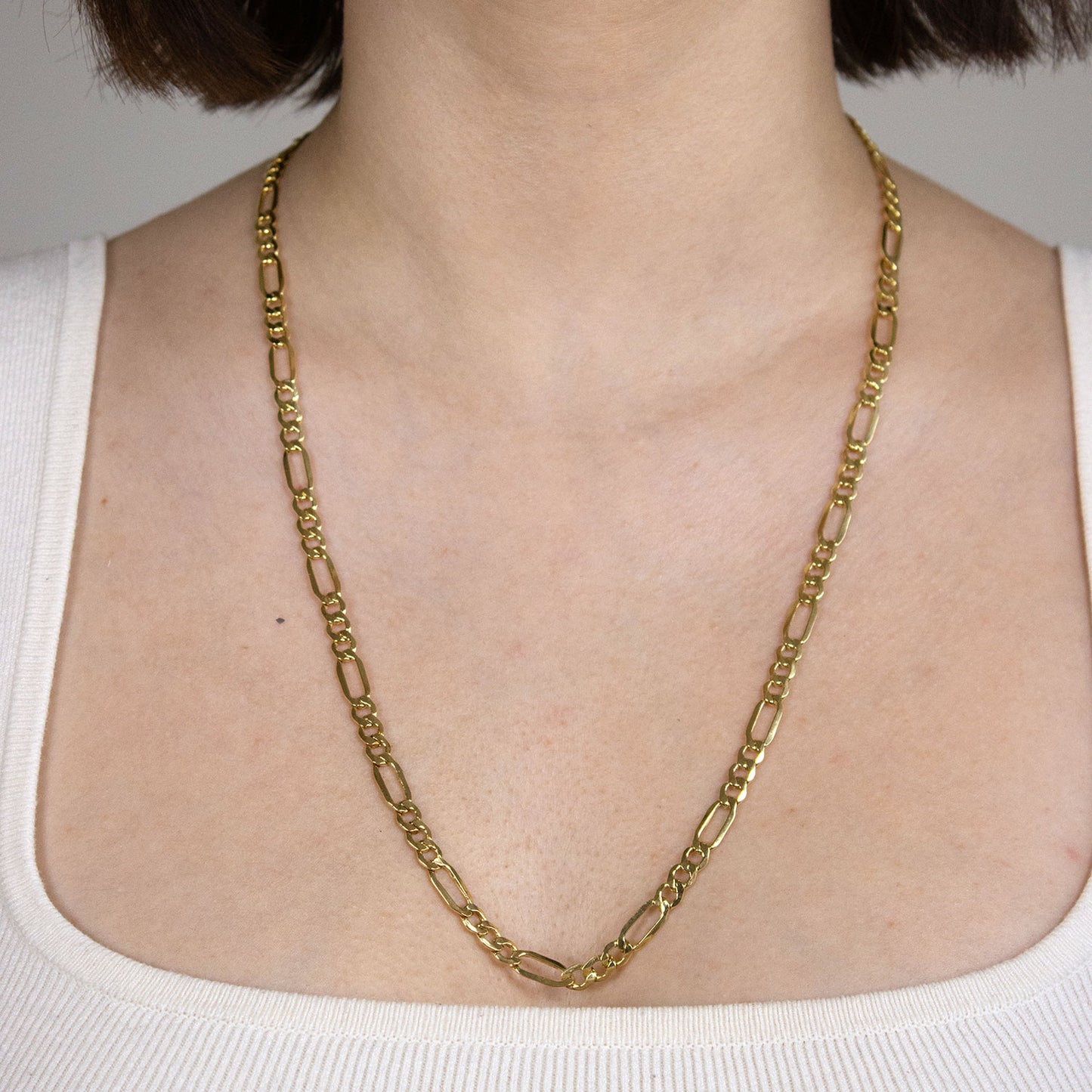Goldkette Figarokette Länge 60cm - Breite 4,0mm - 333-8 Karat Gold