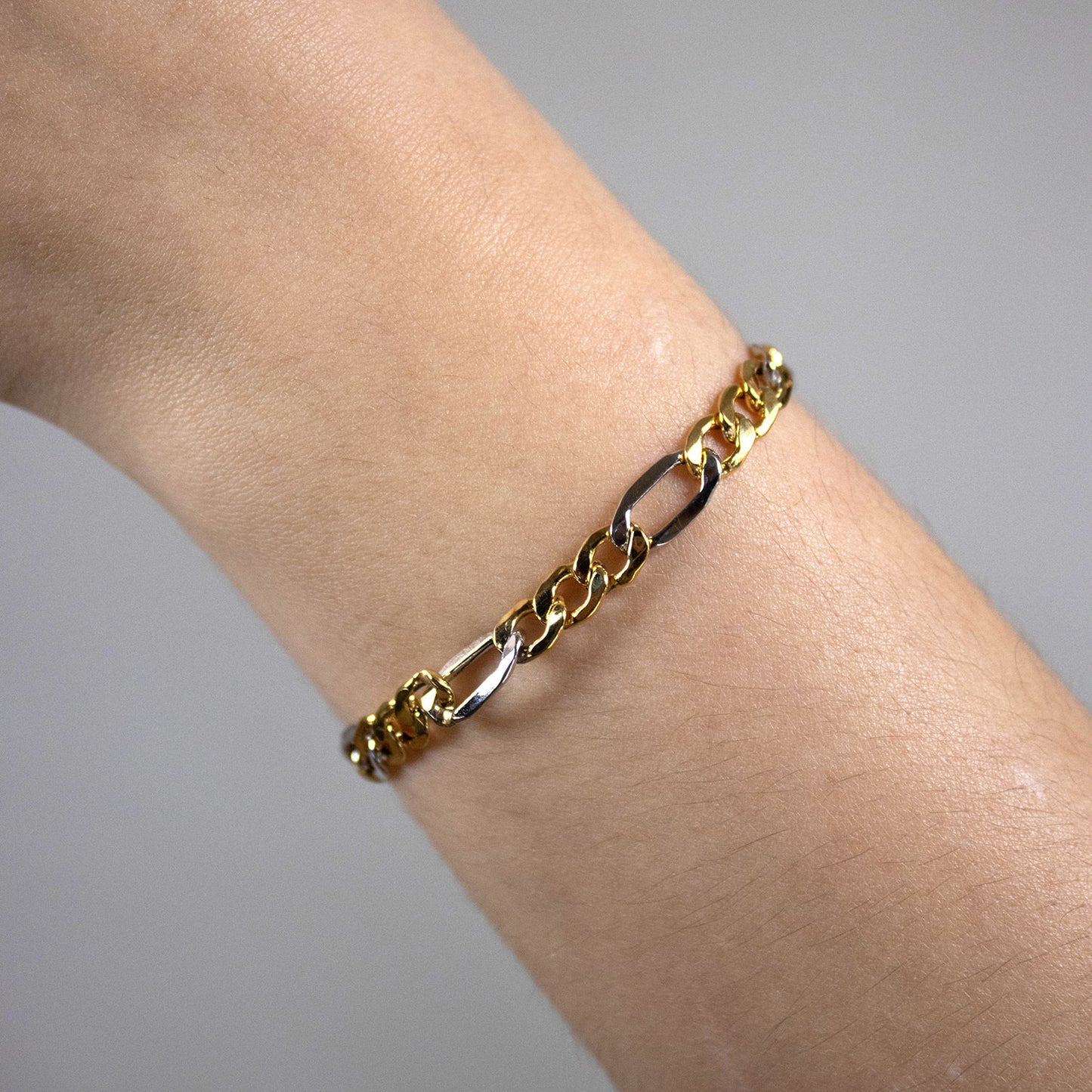 Goldkette Figarokette Länge 21cm - Breite 2,8mm - 333-8 Karat Gold