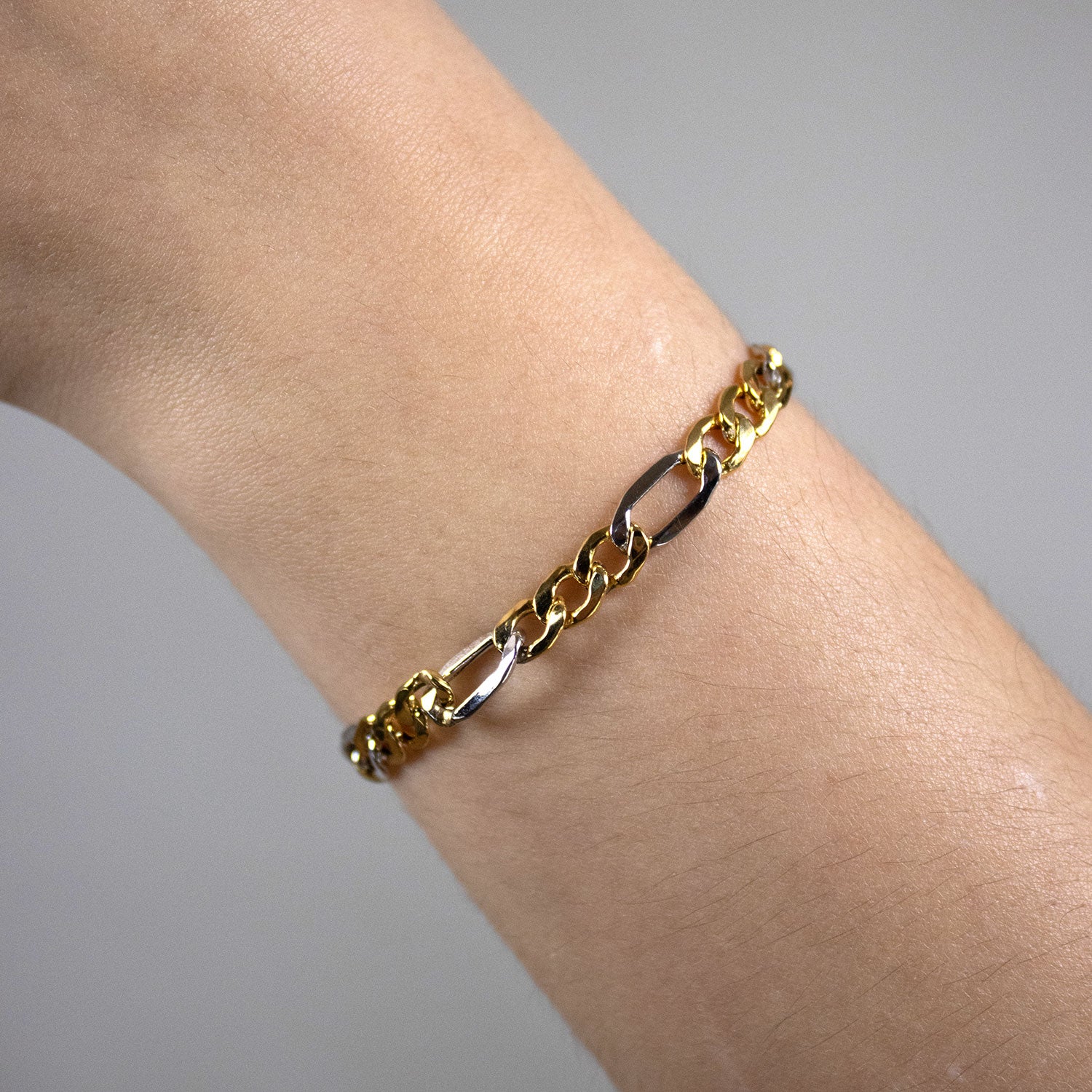 Goldkette Figarokette Länge 21cm - Breite 2,8mm - 333-8 Karat Gold