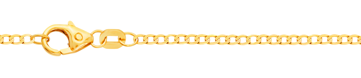 Goldkette Panzerkette Länge 19cm - Breite 1,6mm - 333-8 Karat Gold