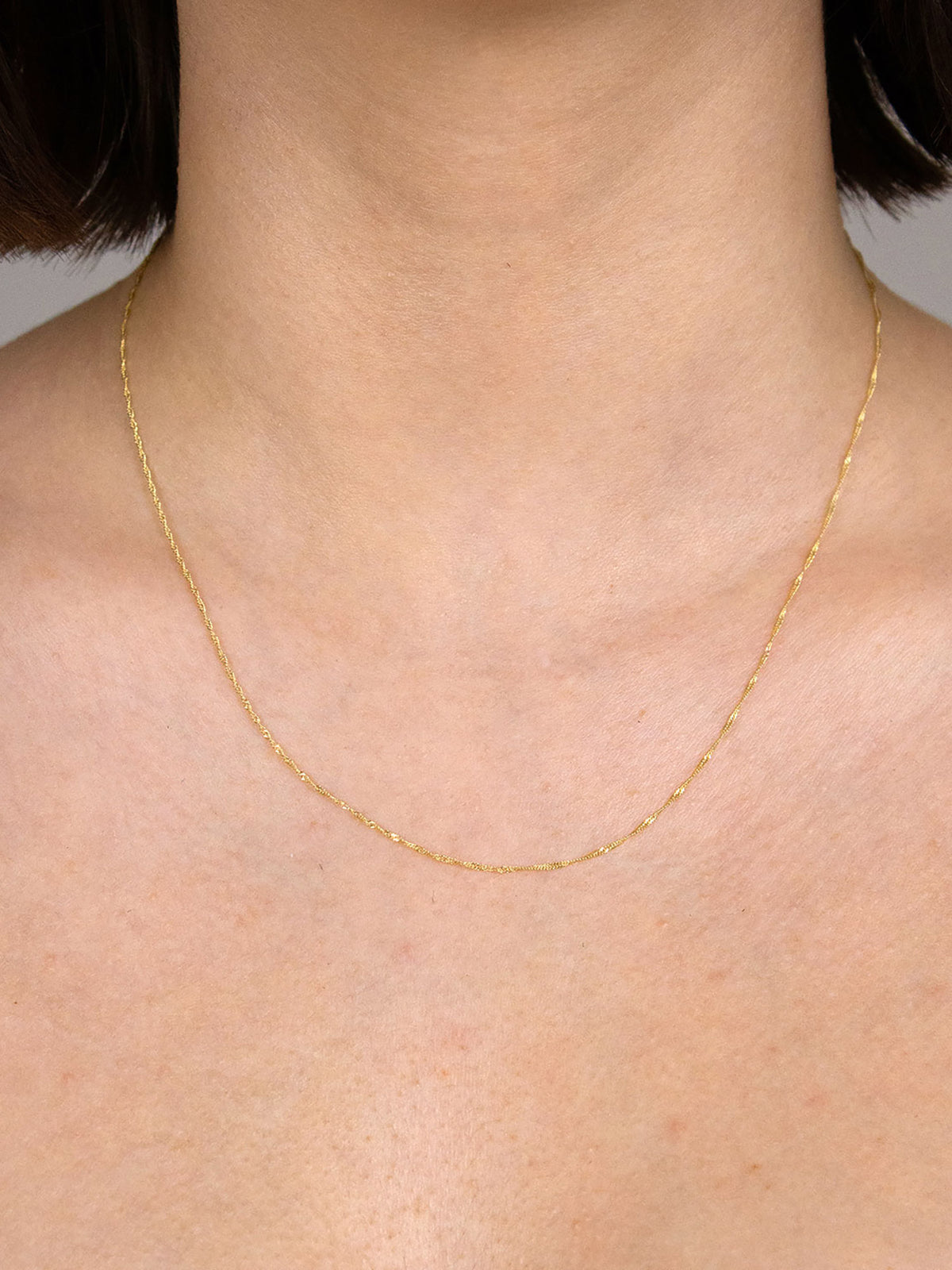 Goldkette Singapurkette Länge 38cm - Breite 1,0mm - 333-8 Karat Gold