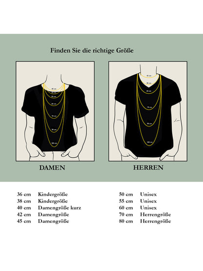 Goldkette Singapurkette Länge 38cm - Breite 1,0mm - 333-8 Karat Gold