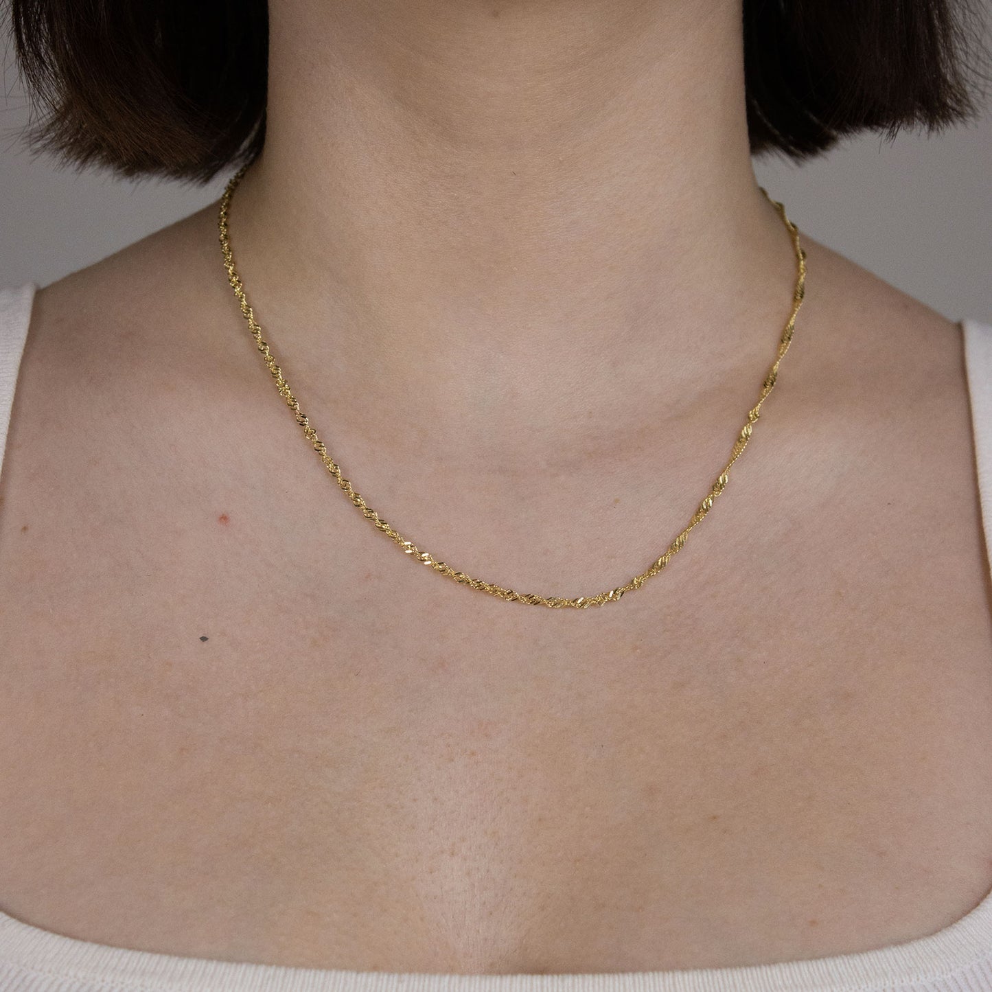 Goldkette Singapurkette Länge 42cm - Breite 2,2mm - 333-8 Karat Gold