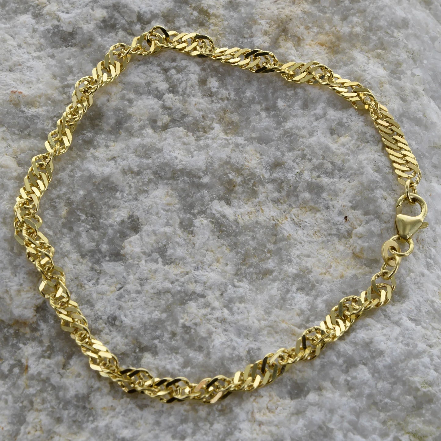 Goldkette Singapurkette Länge 19cm - Breite 3,4mm - 333-8 Karat Gold
