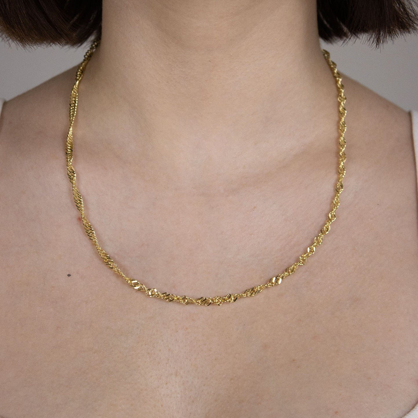 Singapurkette Halskette Breite 3,4 mm - 333 - 8 Karat Gold Auswahl