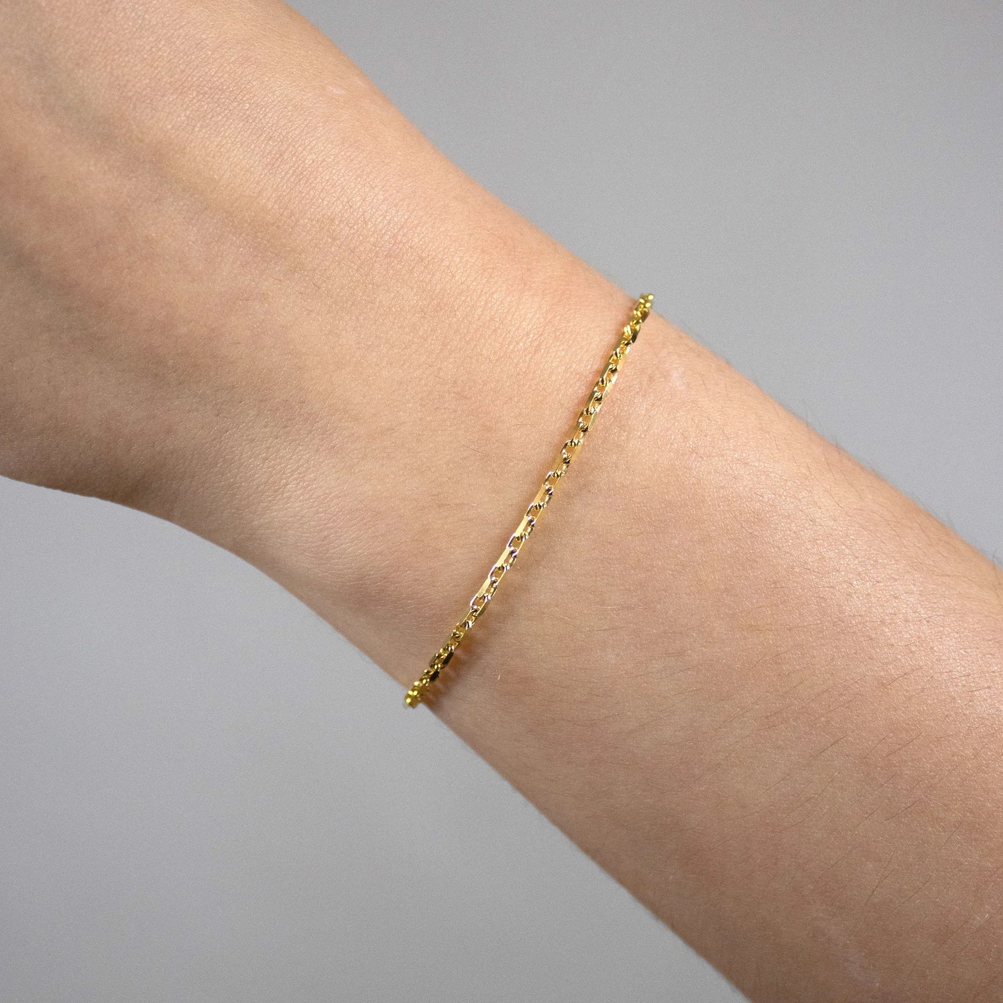 Ankerkette diamantiert Länge 18,5cm - Breite 1,8mm - 333-8 Karat Gold