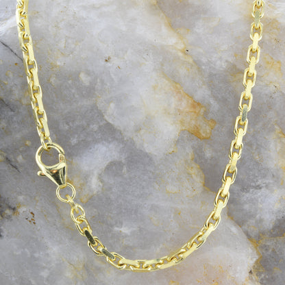 Goldkette Ankerkette diamantiert Halskette 2,5mm echt 333-8 Karat Gold