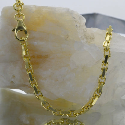 Ankerkette diamantiert Länge 60cm - Breite 3,0mm - 333-8 Karat Gold