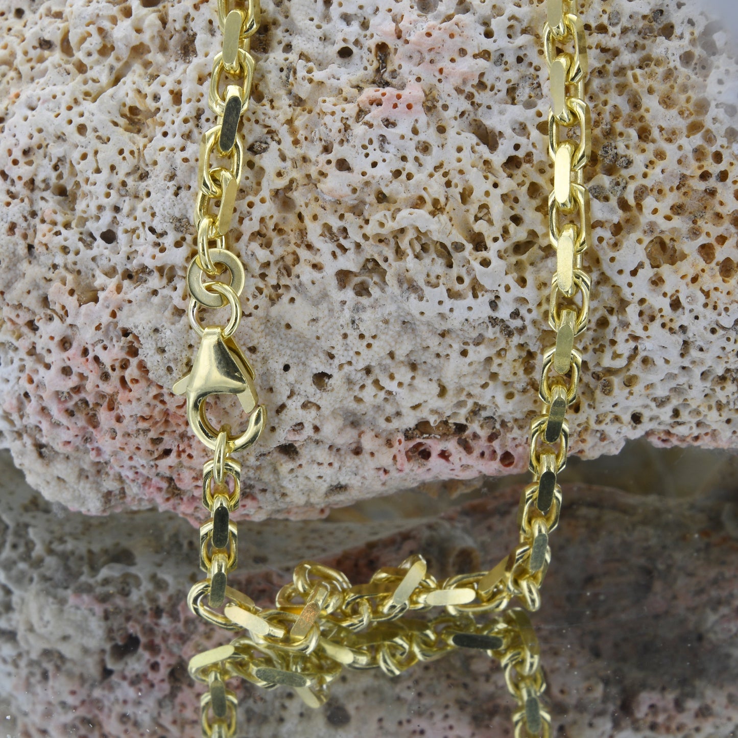 Goldkette Ankerkette diamantiert Halskette 3,0mm echt 333-8 Karat Gold